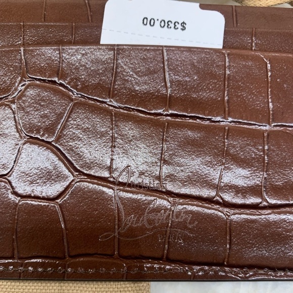 CHRISTIAN LOUBOUTIN W Kios Croc-Embossed Loubinthesky Card Case - Picture 8 of 8